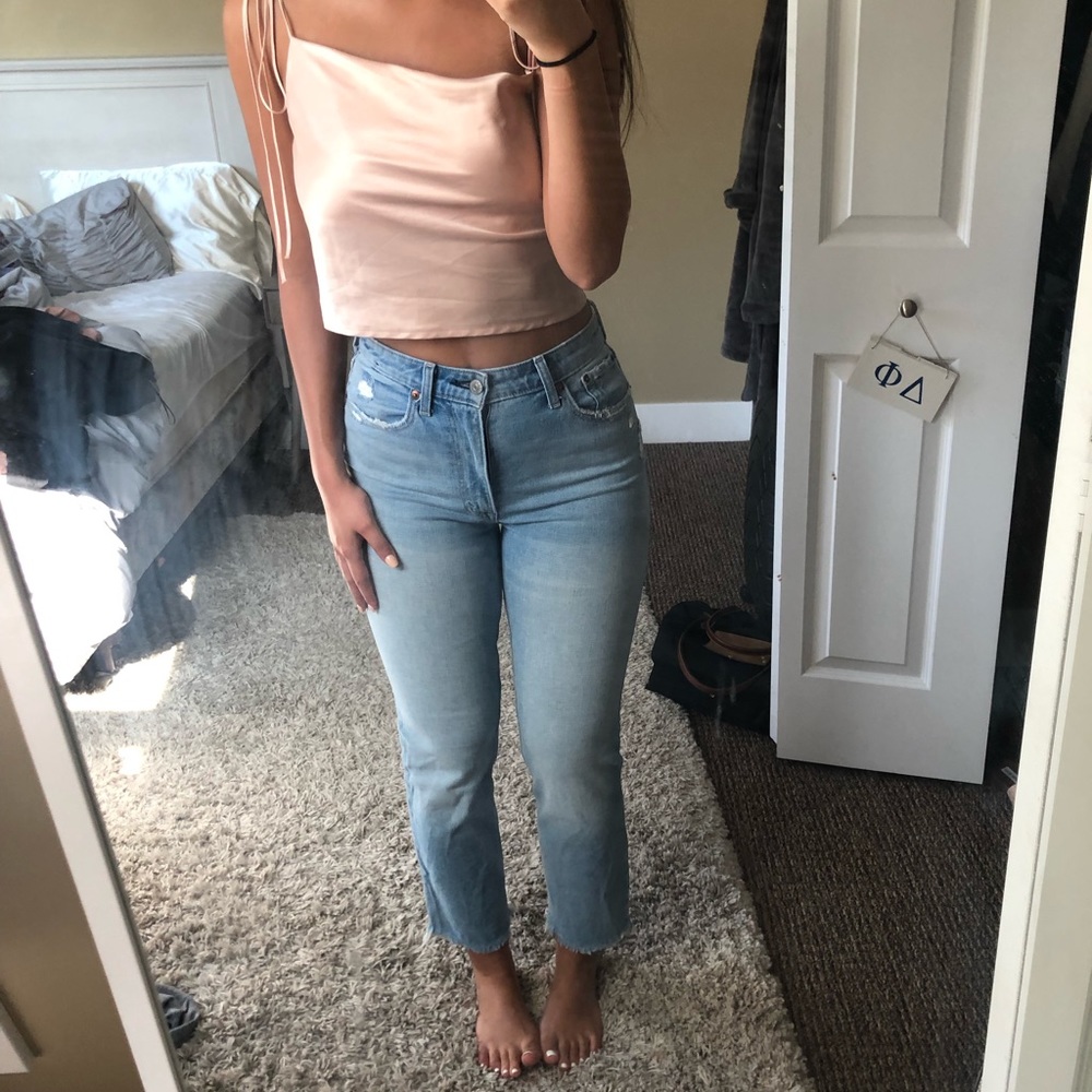 Abercrombie light wash Zoe jeans